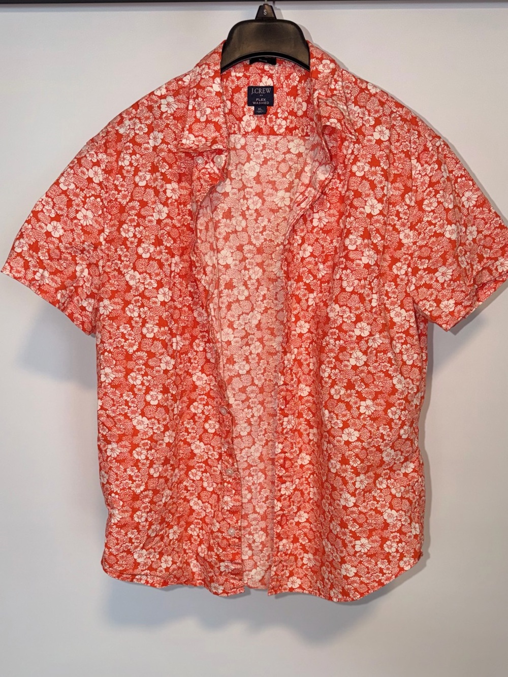J. Crew Coral Floral Short Sleeve Button-Down Shirt